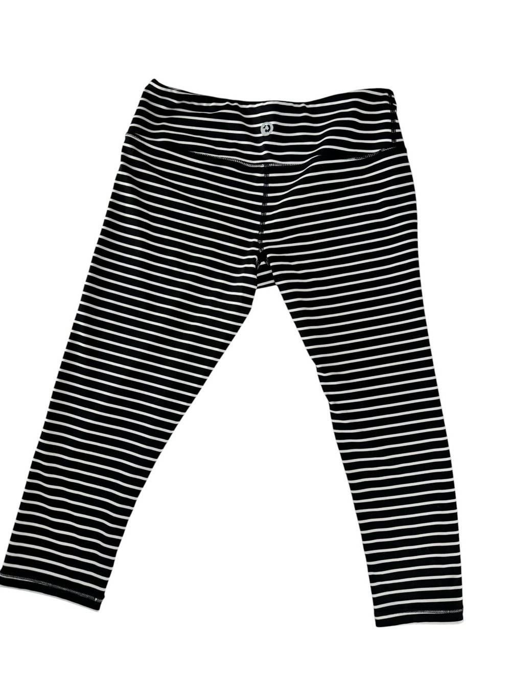 Scorpio Sol Black & White Striped cropped Leggings